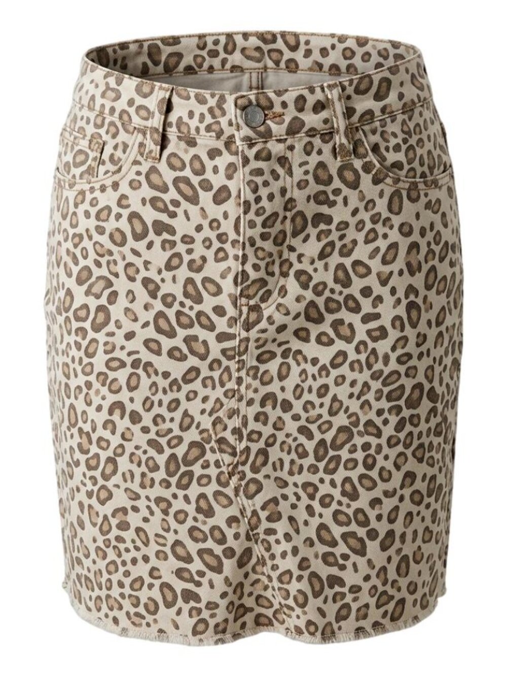 Vintage Sanctuary Denim Simone Leopard Animal Print Mini Skirt Raw Hem y2k xs